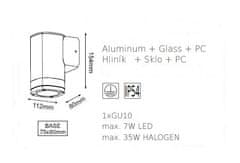 ACA Lightning Záhradné nástenné svietidlo ELPIS max. 35W/GU10/230V/IP54, tmavo šedé