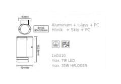 ACA Lightning Záhradné nástenné svietidlo MELITTA max. 35W/GU10/230V/IP54, tmavo šedé