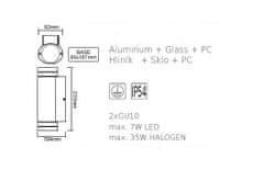 ACA Lightning Záhradné nástenné svietidlo MELITTA max. 35W/2xGU10/230V/IP54, tmavo šedé