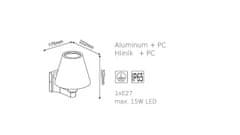 ACA Lightning Záhradné nástenné svietidlo AGATHA max. 60W/E27/230V/IP65, tmavo šedé