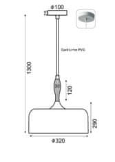 ACA Závesné svietidlo CUBA max. 60W/E27/230V/IP20