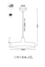 ACA Závesné svietidlo DOMENICA max. 60W/E27/230V/IP20, biele