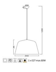 ACA Závesné svietidlo PALLADA max. 60W/E27/230V/IP20, ružové