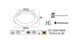 ACA LED stropné svietidlo DIANA 100W/230V/3000K/7010Lm/270°/IP20, Flicker free