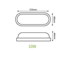 ACA Lightning LED prisadené svietidlo DORA 10W/230V/4000K/930Lm/110°/IP65/IK08, oválne biele