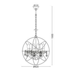 ACA Závesné svietidlo CATANIA max. 6x40W/E14/230V/IP20, priemer 62cm