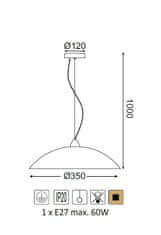 ACA Závesné svietidlo CHAPLIN max. 60W/E27/230V/IP20, priemer 35cm