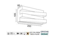 ACA Lightning LED nástenné dekoratívne svietidlo MILANO 12W/230V/3000K/960Lm/270°/IP20, biele