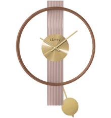 LAVVU Ružové kyvadlové hodiny ART DECO so zlatými detailmi