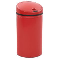 Vidaxl Bezdotykový odpadkový kôš 42 l, červený