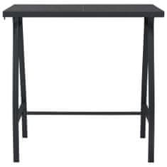 Petromila vidaXL Záhradný barový stôl čierny 110x60x110 cm tvrdené sklo