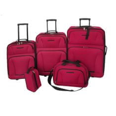 Petromila vidaXL Päť-dielna súprava batožiny, červená
