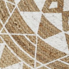 Petromila vidaXL Ručne vyrobený jutový koberec s bielou potlačou 150 cm