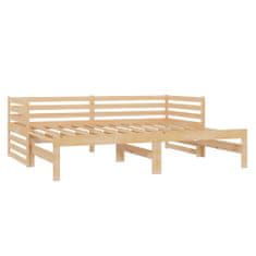 Vidaxl Výsuvná posteľ, 2 x (90x200) cm, masívne borovicové drevo