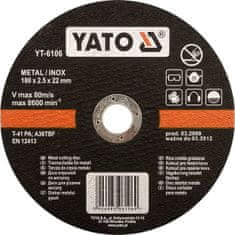 YATO  Kotúč na kov 125 x 22 x 2,5 mm INOX