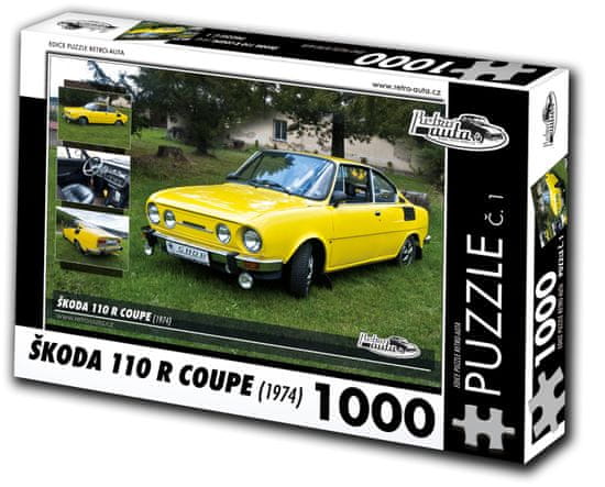 RETRO-AUTA© Puzzle č. 1 ŠKODA 110 R COUPE (1974) 1000 dielikov