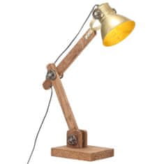 shumee vidaXL Industriálna stolová lampa mosadzná okrúhla 58x18x90 cm E27