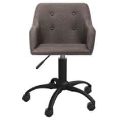 Vidaxl Otočná kancelárska stolička, farba taupe, čalúnená látkou