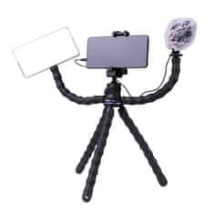 Doerr OCTOPUS Vlogging statív (15-28,5 cm, 414 g, max.2kg, guľ.hlava, 5 flexi ramien, čierny)