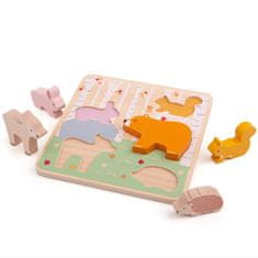 Bigjigs Toys Bigjigs Baby Drevené puzzle Woodland