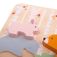 Bigjigs Toys Bigjigs Baby Drevené puzzle Woodland