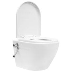 Petromila vidaXL Závesné bezokrajové WC so skrytou nádržkou biele keramické