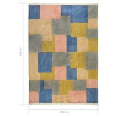 Vidaxl Ručne tkaný koberec Kilim, bavlna 200x290 cm, potlač, farebný