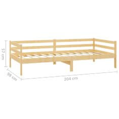 Vidaxl Denná posteľ so zásuvkami 90x200 cm borovicové drevo