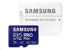 SAMSUNG microSDXC 512GB PRO Plus + SD adaptér (MB-MD512KA/EU)