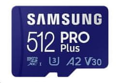 SAMSUNG microSDXC 512GB PRO Plus + SD adaptér (MB-MD512KA/EU)