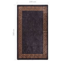Vidaxl Prateľný koberec 190x300 cm čierno-zlatý protišmykový