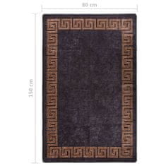 Vidaxl Prateľný koberec 80x150 cm čierno-zlatý protišmykový