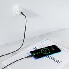 Choetech USB Type C - USB Type C nabíjací dátový kábel Power Delivery 60W 5A 2m čierny