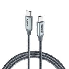 shumee Kábel USB typu C – USB typu C 5A 100 W napájanie 480 Mb/s 1,8 m sivý