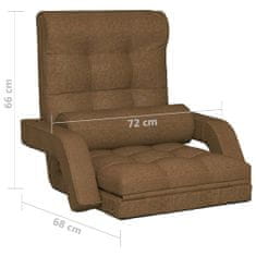 Vidaxl Skladacia podlahová stolička s funkciou lôžka hnedá látka