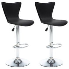 Vidaxl Otočné barové stoličky 2 ks, čierne, umelá koža