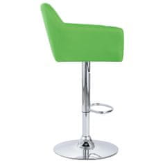 Vidaxl Barová stolička s opierkami, zelená, umelá koža