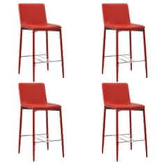 Vidaxl Barové stoličky 4 ks, červené, umelá koža