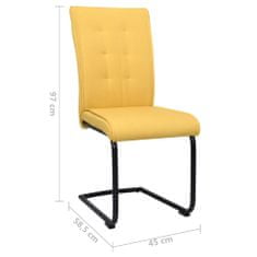 Vidaxl Jedálenské stoličky s perovou kostrou 2 ks horčicovo-žlté látka