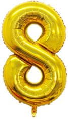 Atomia Fóliový balón narodeninové číslo 8, zlatý 46cm