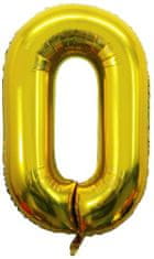 Atomia Fóliový balón narodeninové číslo 0, zlatý 46cm