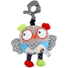 Baby Mix Detská plyšová hračka s hracím strojčekom a klipom Sova