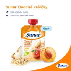 Sunar kašička ovocná kapsička broskyňa, jablko, ovsené vločky 12 x 120 g