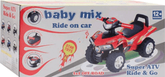 Baby Mix Dětské odrážedlo se zvukem Čtyřkolka Baby Mix šedá