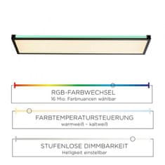 PAUL NEUHAUS LEUCHTEN DIREKT aj s JUST LIGHT LED stropné svietidlo, čierna, stmievateľné, diaľkový ovládač, pamäť 2700-5000K