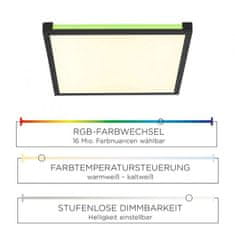 PAUL NEUHAUS LEUCHTEN DIREKT aj s JUST LIGHT LED stropné svietidlo, čierna, stmievateľné, diaľkový ovládač, pamäť 2700-5000K