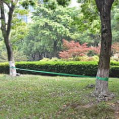 Vidaxl Zelené lano na chodenie/slackline, 15 m x 50 mm, 150 kg