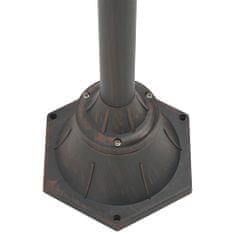 Petromila vidaXL Záhradná stĺpová lampa E27 220 cm hliníková 2-lampáše bronzová