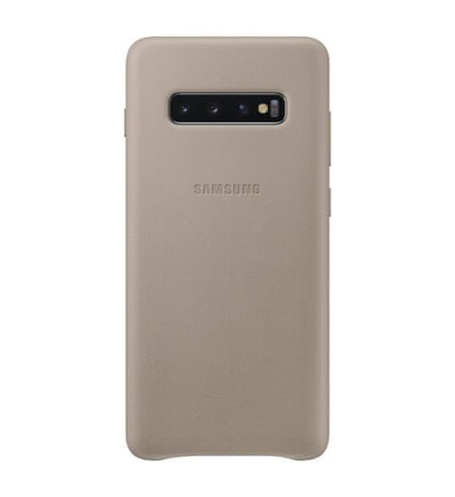 SAMSUNG Leather Cover pre Galaxy S10 Plus šedý