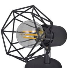 Vidaxl 2 čierne svietidlá - LED žiarovky, drôtené tienidlo, industriálny štýl